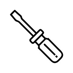 Simple representation of a hand tool with a handle and a flat head for screwing and unscrewing bolts