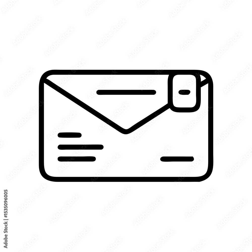 Poster Simple graphic of a sealed envelope with address lines and a stamp in a minimalist style design