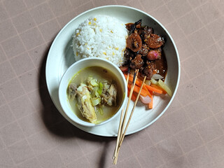 Goulash satay. Sate gulai is a traditional Indonesian culinary menu, curry satay cooked using spices.