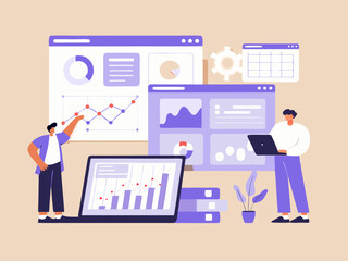Business Data Analysis and Reporting with Charts Graphs and Teamwork Illustrating Financial Growth and Strategic Planning in a Modern Workspace