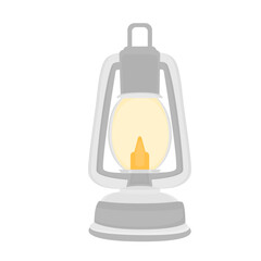 Traditional Oil Lamp Illustration in Flat Style, Perfect for Vintage, Ramadan, Hometown Themed Designs or Nighttime Decor Elements