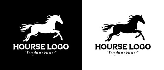 Dynamic Horse Logo Design with Fluid Motion for Business Branding