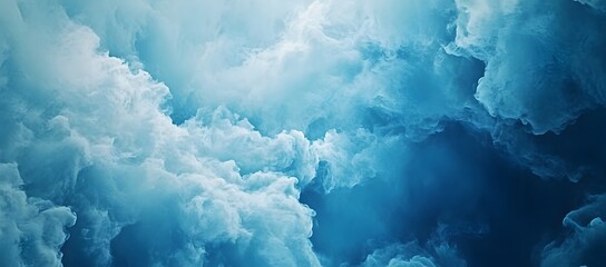 Naklejka premium A serene abstract watercolor scene with blue hues and light gray undertones