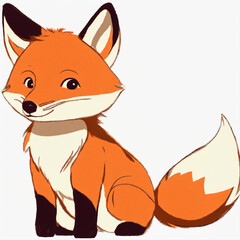 Obraz premium red fox cartoon