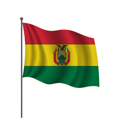 Obraz premium Bolivia flag on white background