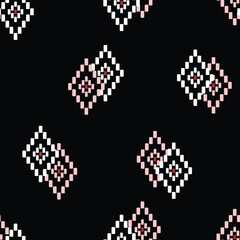 Japanese Tribal Diamond Vector Seamless Pattern