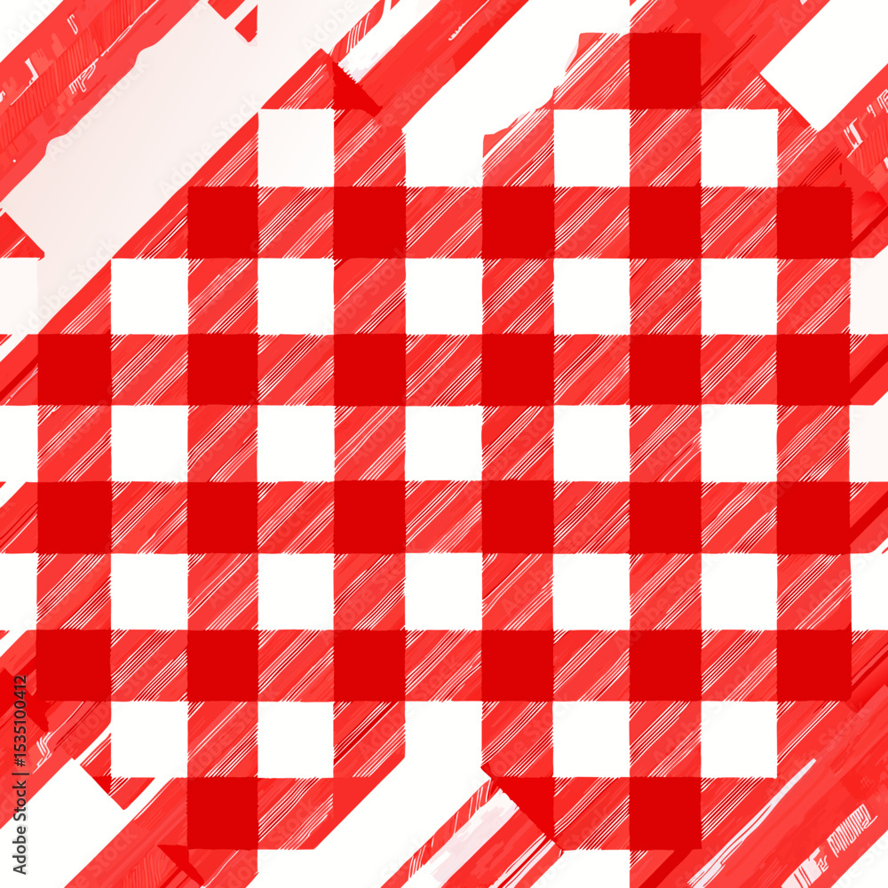 Poster red and white gingham seamless vector seamless vector pattern for fabric design