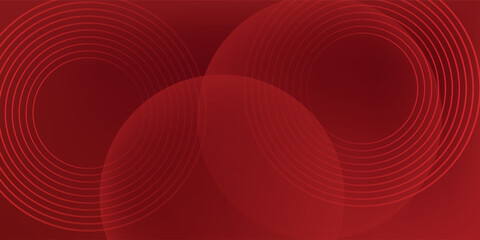 Abstract red background with glowing curve lines. Modern shiny red gradient geometric circle lines pattern. Futuristic concept.