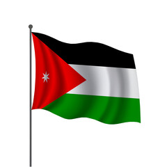 Fototapeta premium Jordon flag on white background