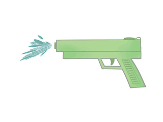 Illustration of a water gun firing water