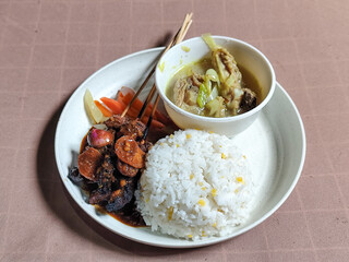 Goulash satay. Sate gulai is a traditional Indonesian culinary menu, curry satay cooked using...