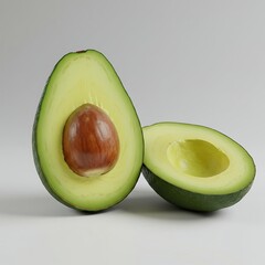 Avocado Halves with Seed and Flesh