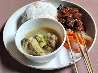 Goulash satay. Sate gulai is a traditional Indonesian culinary menu, curry satay cooked using spices.
