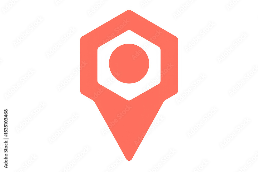 Poster red location pin icon pointing on a transparent background, perfect for indicating a specific spot o