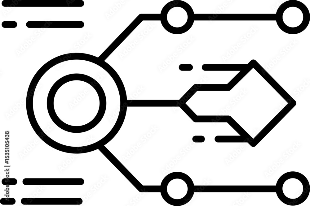 Poster abstract geometric design featuring interconnected lines and shapes, symbolizing technology and conn