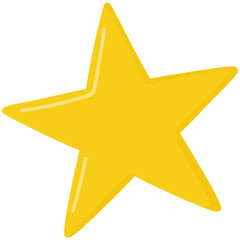 Yellow star cartoon illustration 