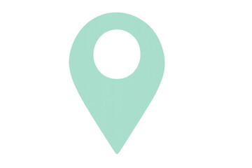 Location pin icon marking specific geographic point, transparent background highlighting precise mapping navigation marker for digital interfaces and route planning