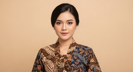 Portrait of Indonesia Woman in Batik