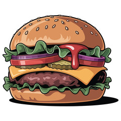 hamburger on a white background