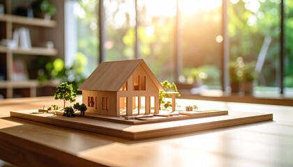 Dream Home Architectural Model Sunlight Wooden House Design.