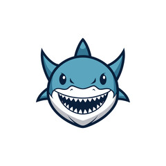 Minimal Shark Head Tribal Tattoo icon vector illustration