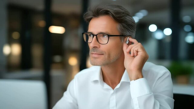 Audiologist Fitting Hearing Aid with Precision Adjustment Tool