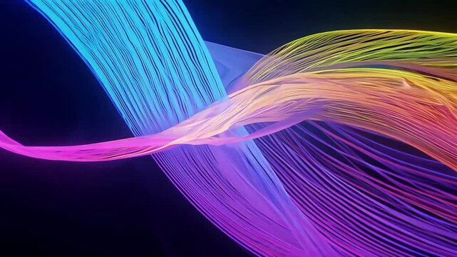 Liquid shapes radiant hues glide seamless video ly screen crafting dynamic K abstract backdrop ideal corporate events music visuals energetic explainer content
