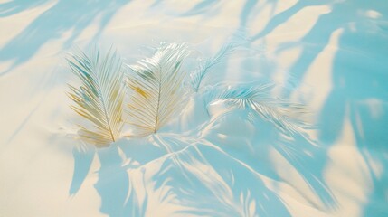 Pastel colored palm fronds in a soft light.