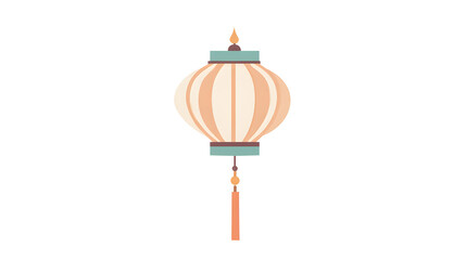 Traditional Chinese Lantern with Tassel and Flame Design