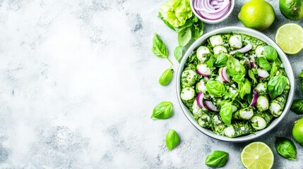 Freshly Crafted Salad: A vibrant medley of ingredients arranged beautifully in a bowl, showcasing a balanced, healthy meal ideal for those seeking nutritious options.