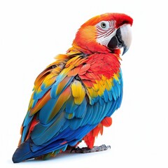 Obraz premium Colorful Parrot on White Surface
