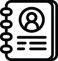 Contact Book Icon - Profile Information Vector for Address Book, CRM, and UI Applications