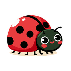 A cute and colorful vector illustration of a cartoon ladybug for kids.
