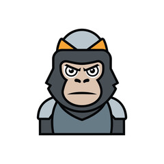 Obraz premium Minimal Angry Chimpanzee Tribal Face icon vector illustration