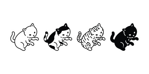 cat vector kitten sitting calico icon breed cartoon character pet doodle illustration animal symbol isolated design
