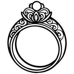 Vintage Filigree Ring Line Art