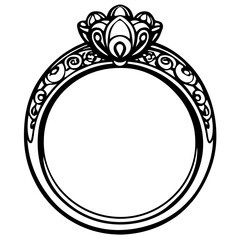 Vintage Filigree Ring Line Art