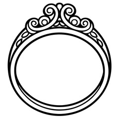 Vintage Filigree Ring Line Art