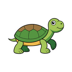 Minimal a walking turtle icon vector illustration