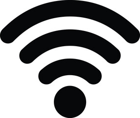 Wi fi signal icon representing wireless internet connection in a simple vector design