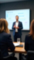 Generative AI Depiction of a Blurred Business Presentation