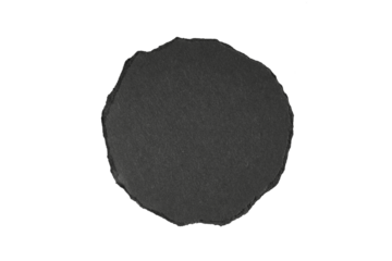 round black paper texture mockup with ripped edges isolated on white or transparent png
