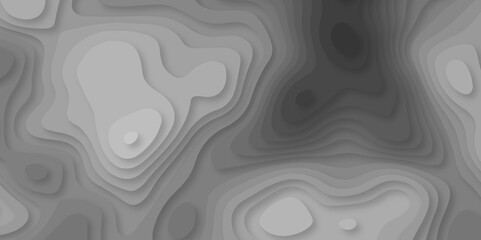 Papercut layers and paper cut topography vector art background banner texture. Abstract gray paper cut background with realistic shapes. Modern vector illustration for concept design.