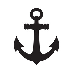 Classic Nautical Ship Anchor Vector Icon for Stability and Marine Themes