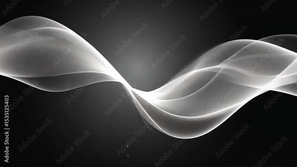 Poster Dynamic abstract waves flow gracefully against a dark background creating a calming visual effect