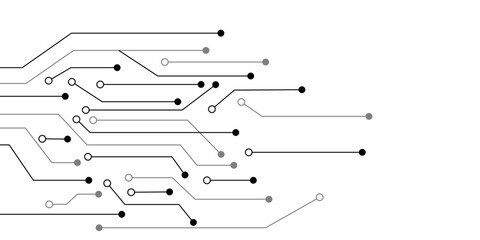 Abstract Circuit Board Design: Lines, Nodes, Connections, Technology, Innovation