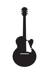Fototapeta premium Simple Acoustic Guitar Vector Shape for Music and Entertainment Designs