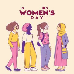 Celebrating International Women s Day with a Diverse Group of Women Standing Together in Solidarity