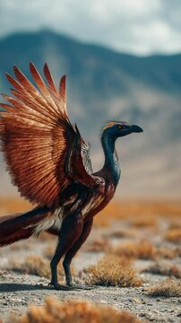 Archaeopteryx prehistoric  oldest-known bird in nature landscape 