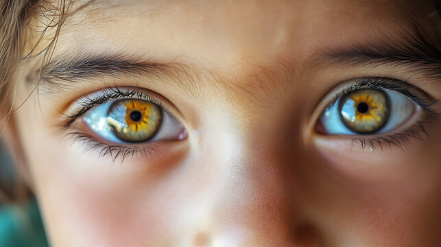 Close-Up of a Child's Eyes with Heterochromia